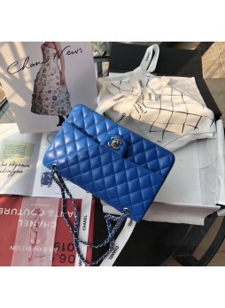 CHANEL CLASSIC DOUBLE FLAP BAG  25 BLUE